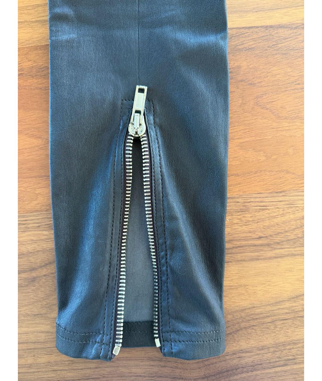 GIENCHI Коричневые кожаные брюки узкие, фото 6