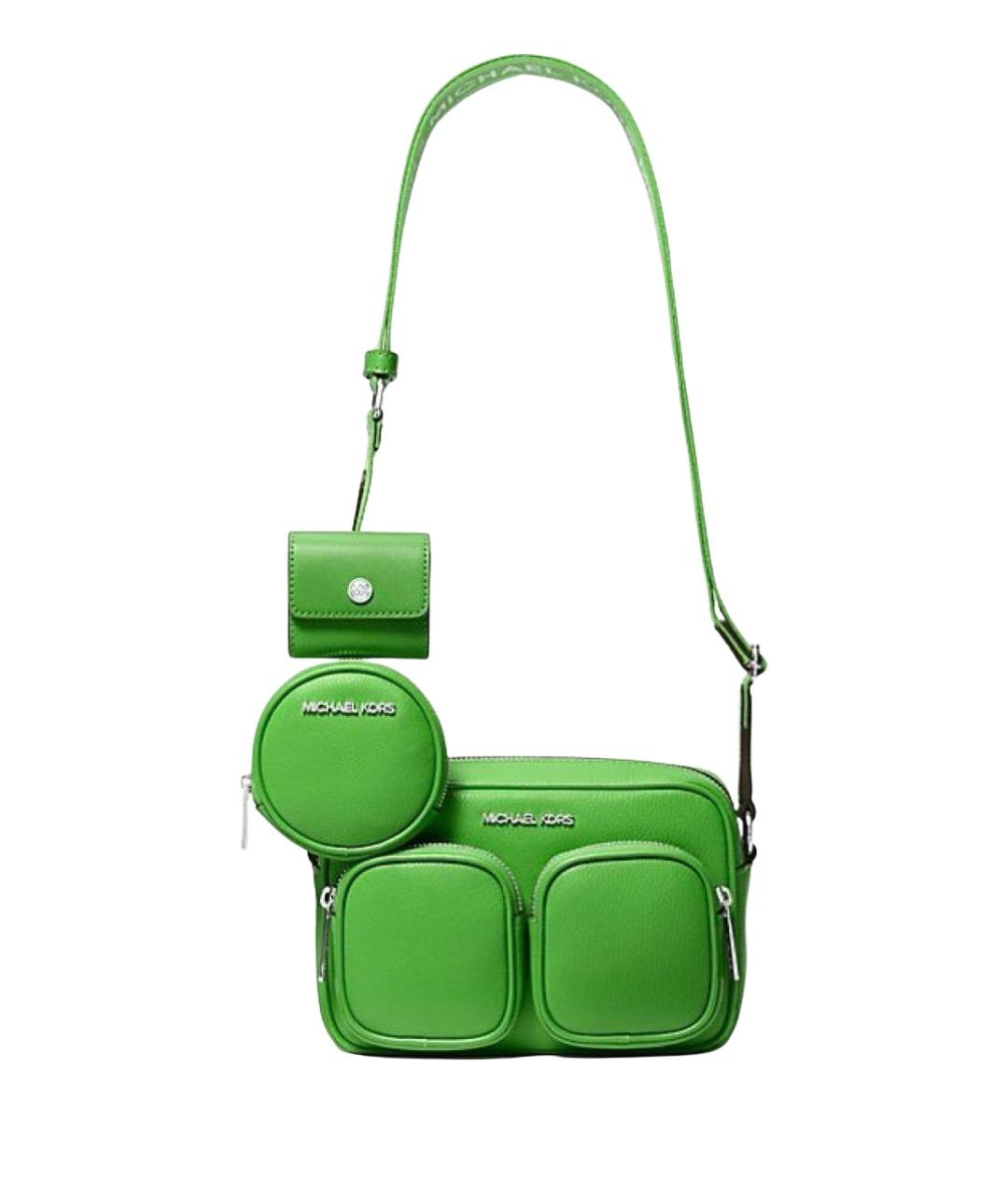 MICHAEL KORS Зеленая кожаная сумка через плечо, фото 1