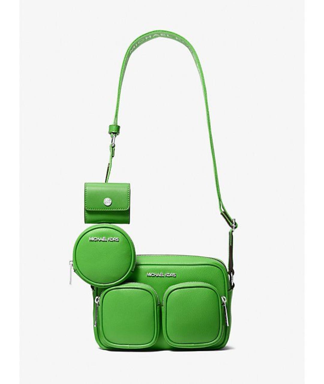 MICHAEL KORS Зеленая кожаная сумка через плечо, фото 6