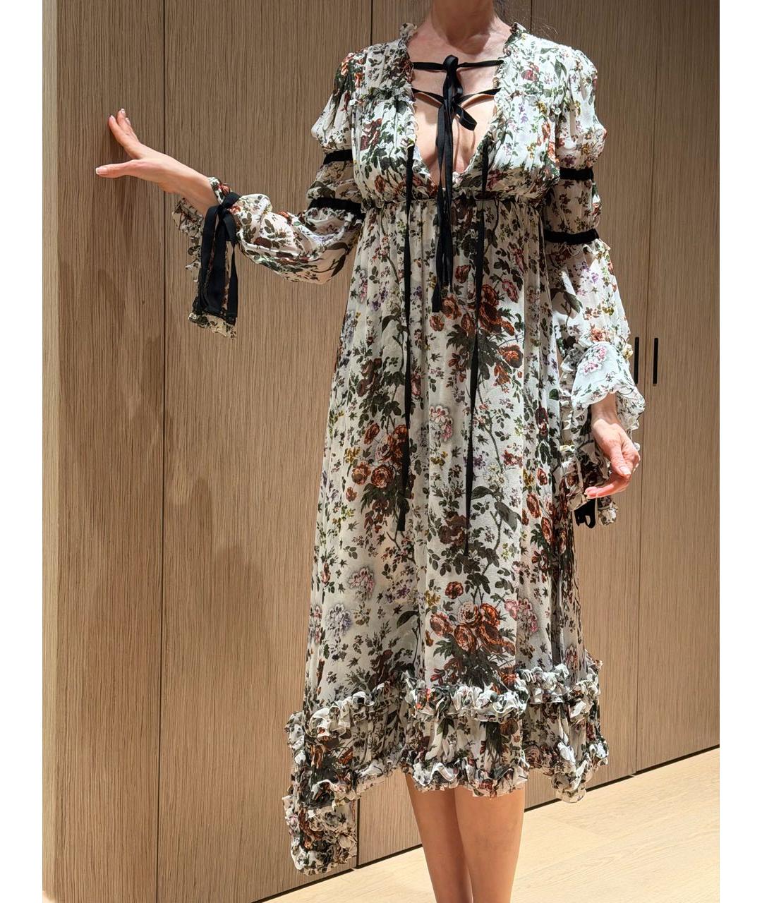 ERDEM Мульти шелковое коктейльное платье, фото 2