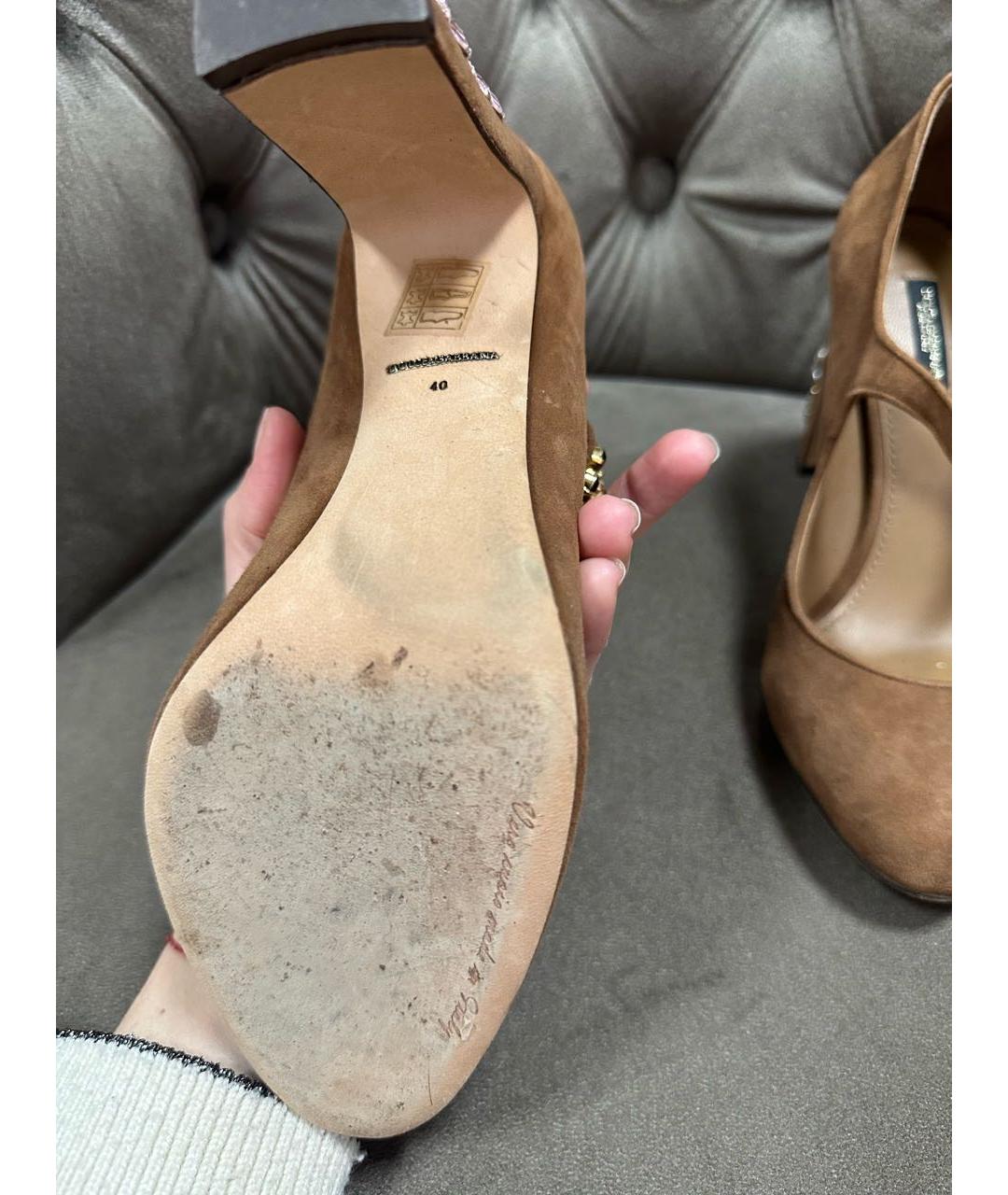 DOLCE&GABBANA Коричневые туфли, фото 5