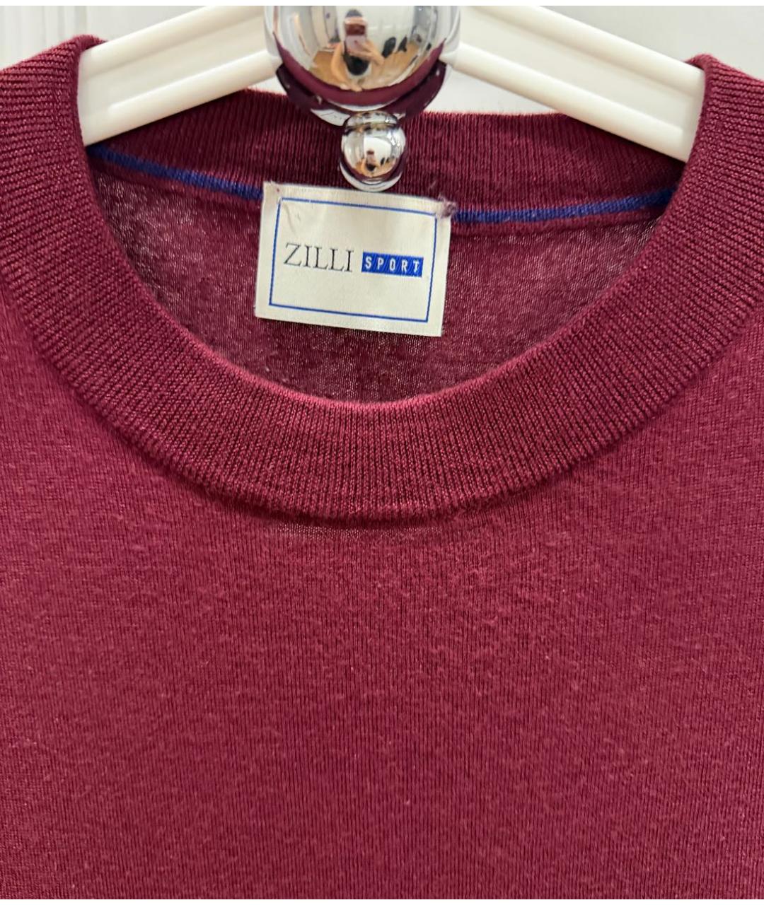 ZILLI Бордовый шерстяной джемпер / свитер, фото 3