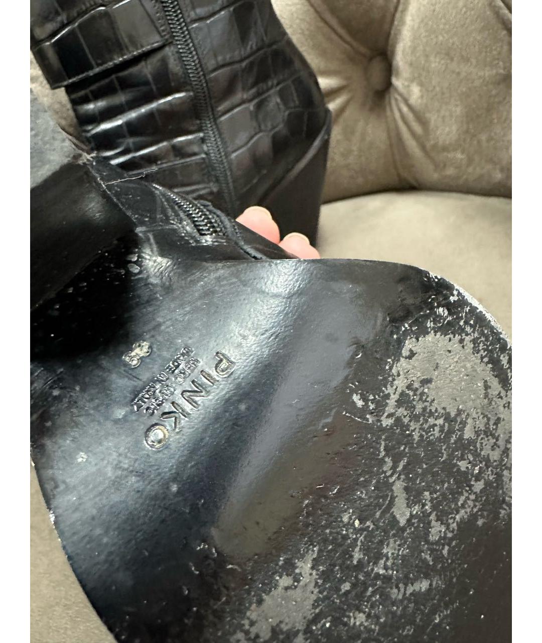 PINKO Черные кожаные полусапоги, фото 5