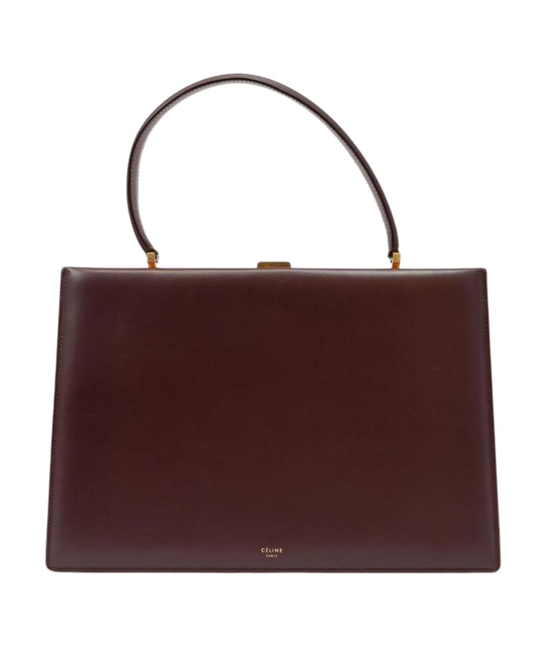 CELINE Бордовая кожаная сумка тоут, фото 1