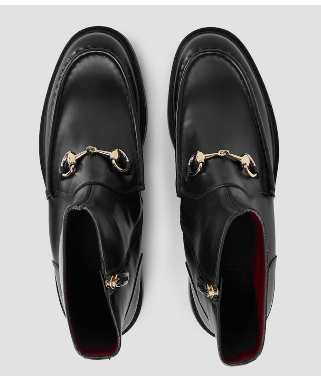 GUCCI Черные кожаные ботинки, фото 3