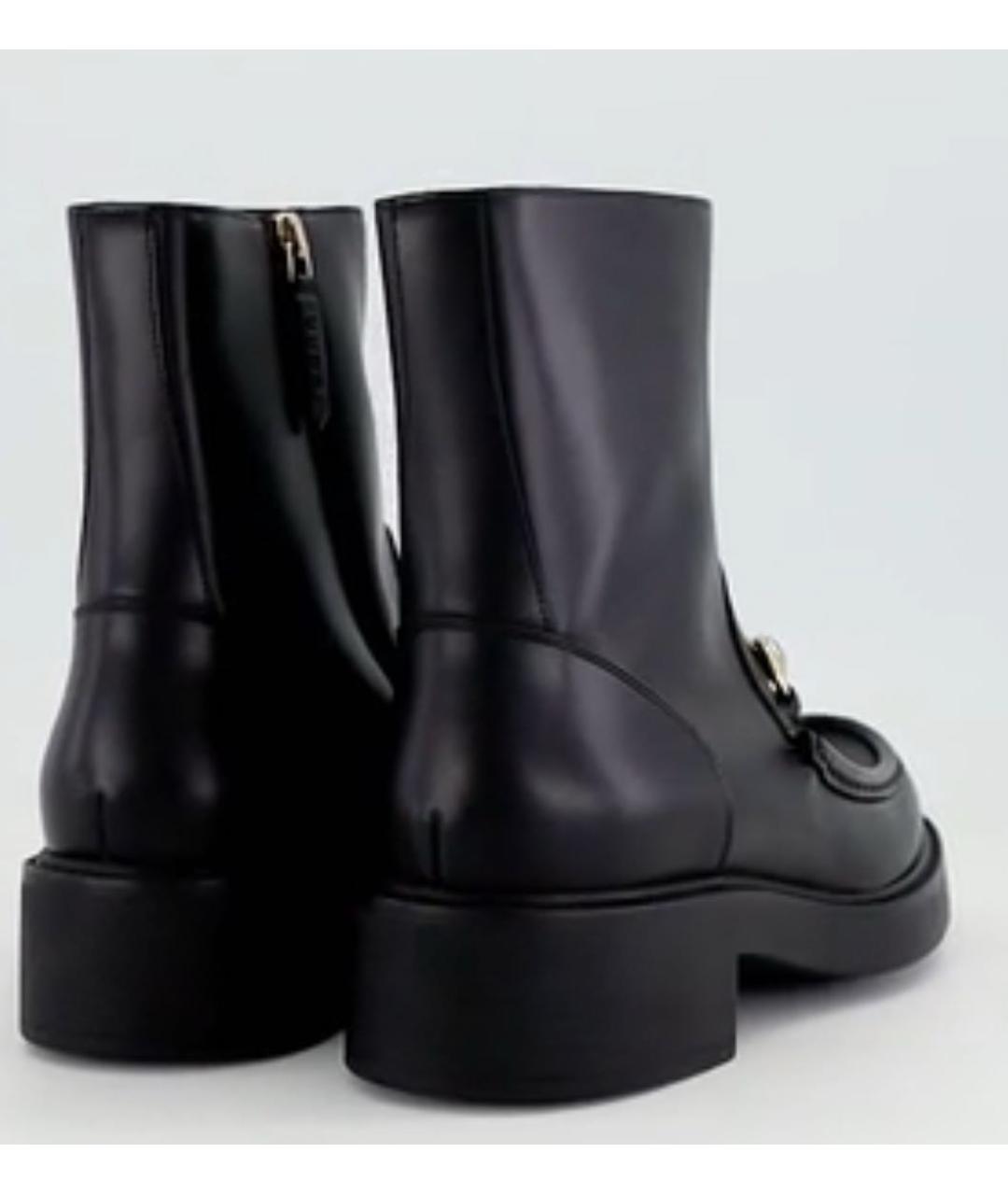 GUCCI Черные кожаные ботинки, фото 4