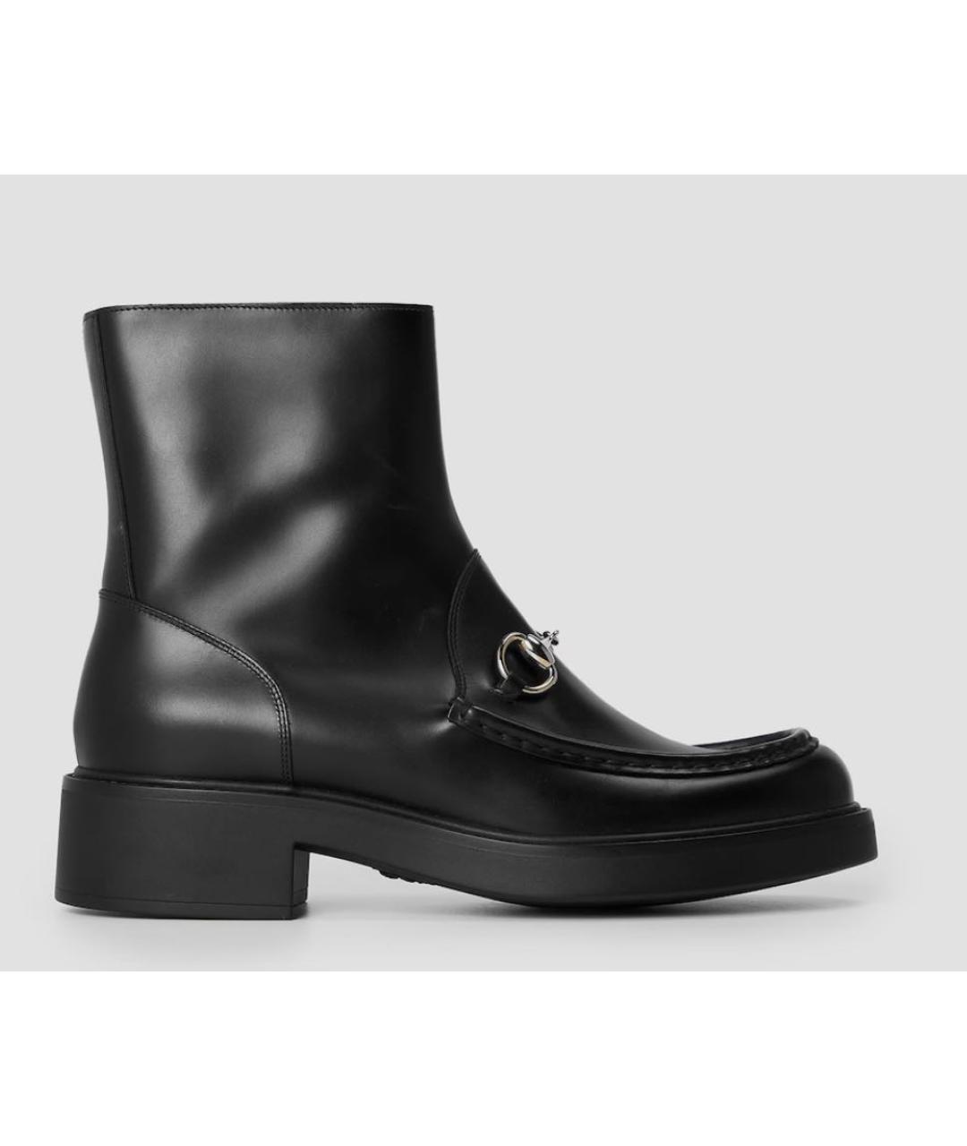 GUCCI Черные кожаные ботинки, фото 8
