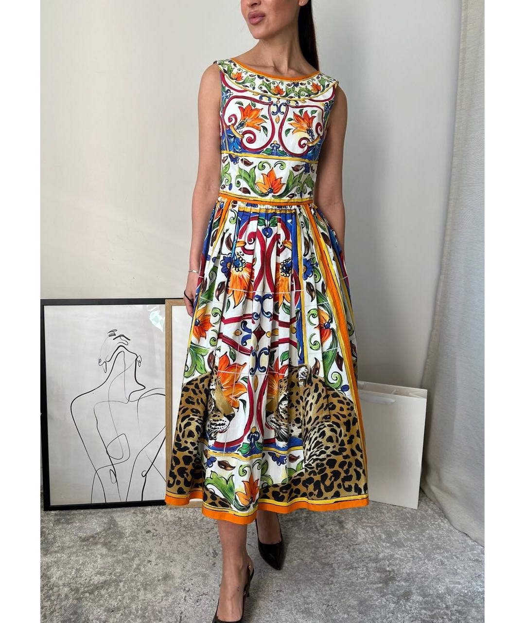 DOLCE&GABBANA Мульти хлопковый сарафан, фото 3