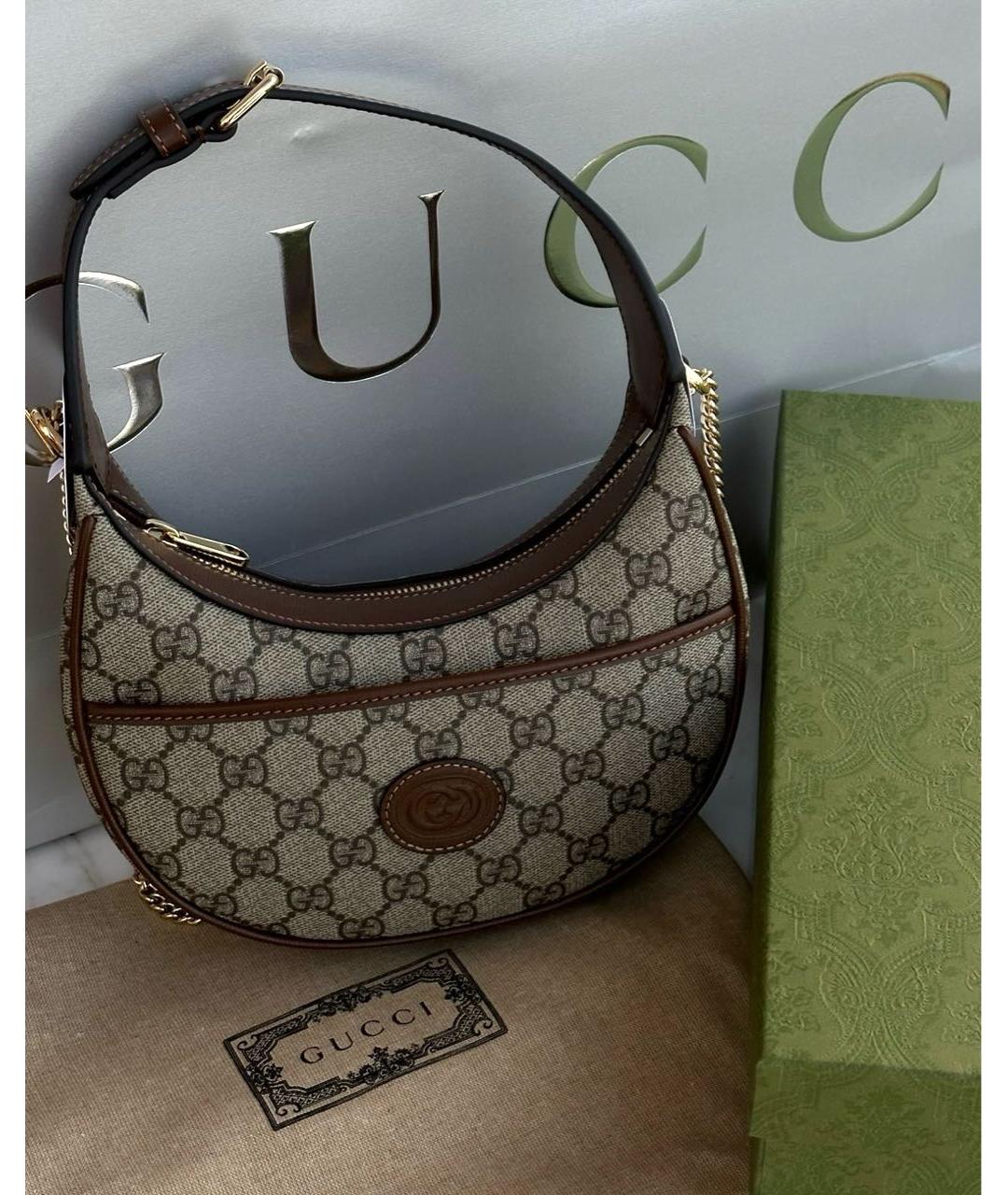 GUCCI Бежевая сумка с короткими ручками, фото 3