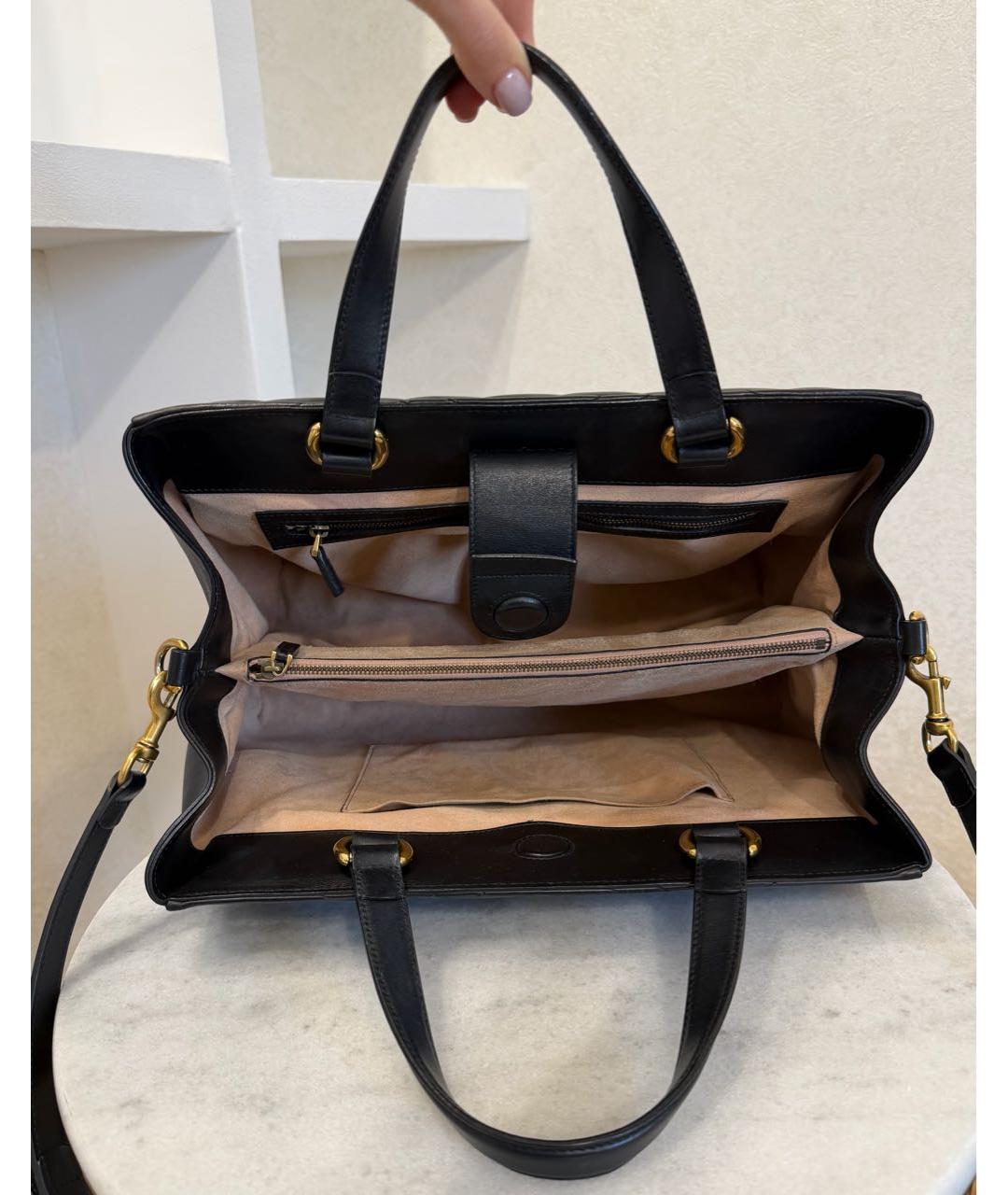 GUCCI Черная кожаная сумка тоут, фото 8