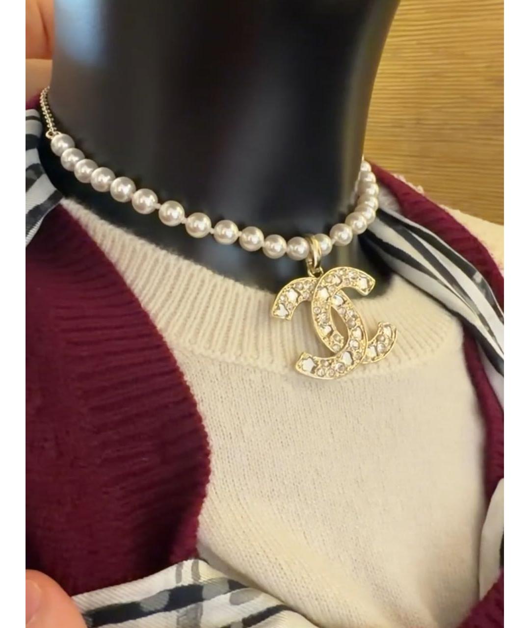 CHANEL Золотое металлическое колье, фото 3