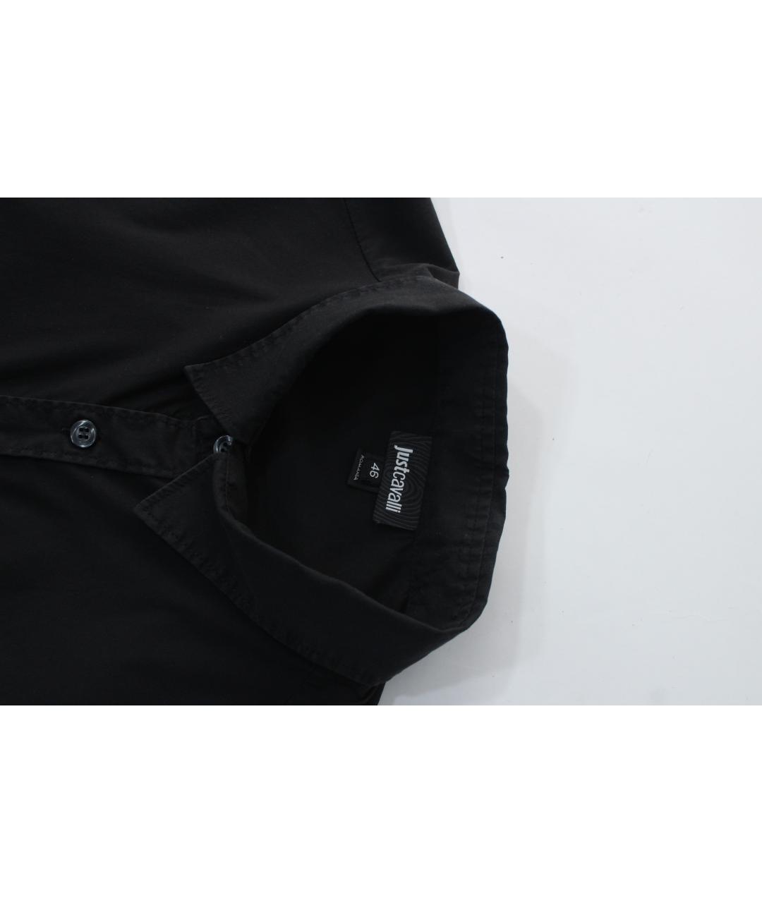 JUST CAVALLI Черная хлопковая кэжуал рубашка, фото 6