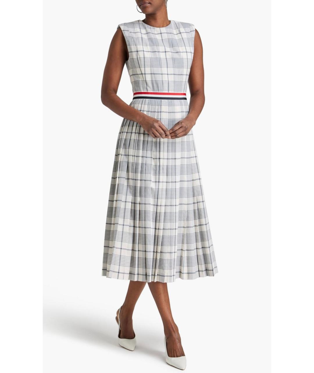 THOM BROWNE Серое шерстяное коктейльное платье, фото 2