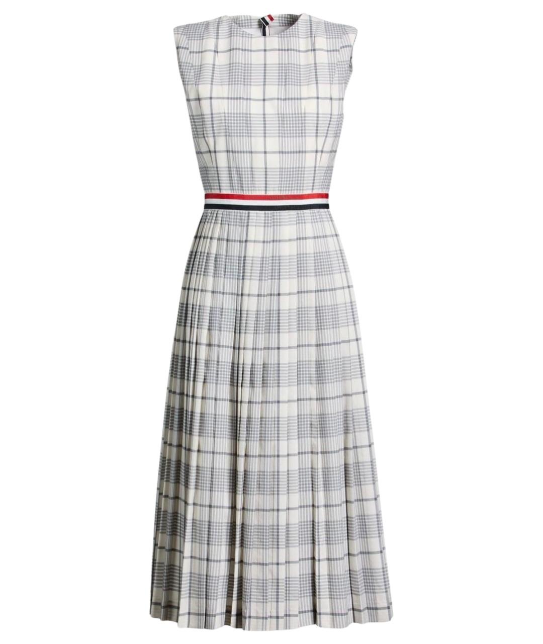 THOM BROWNE Серое шерстяное коктейльное платье, фото 1