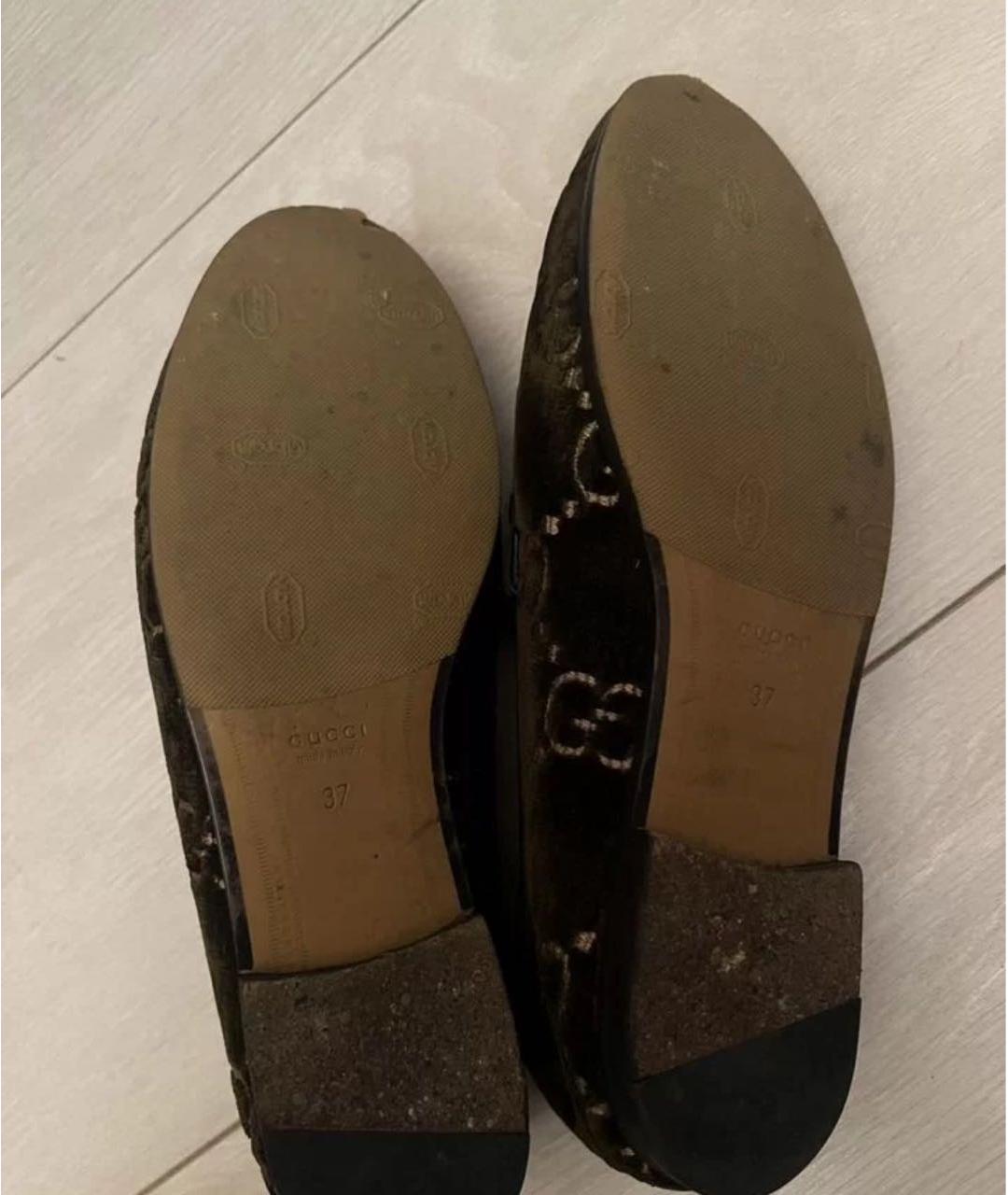 GUCCI Коричневые бархатные лоферы, фото 5