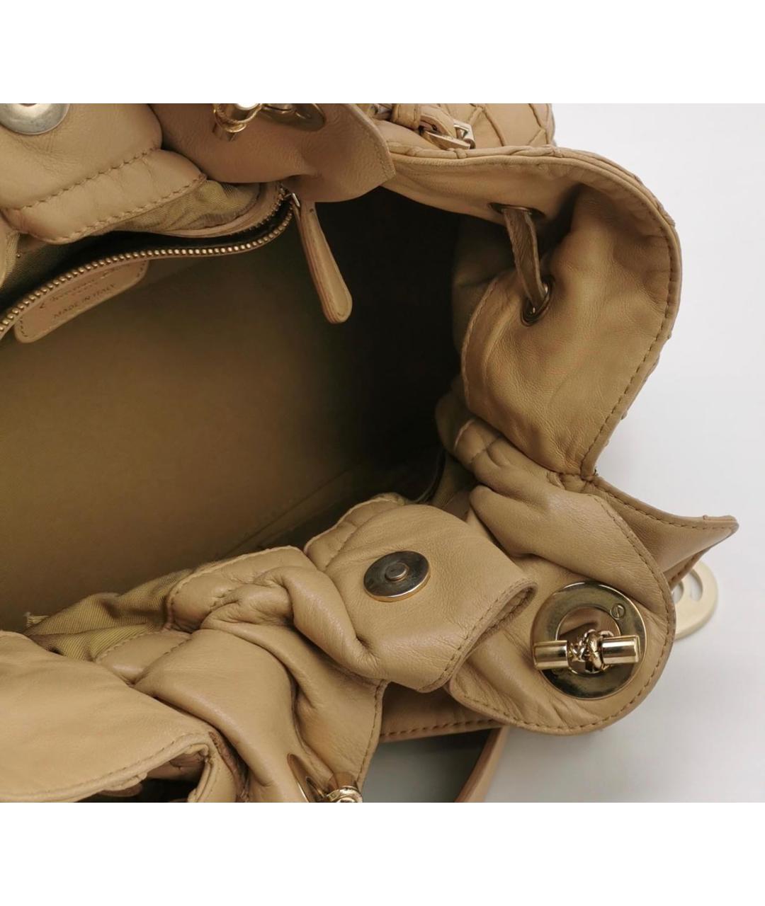 CHRISTIAN DIOR Бежевая кожаная сумка тоут, фото 4