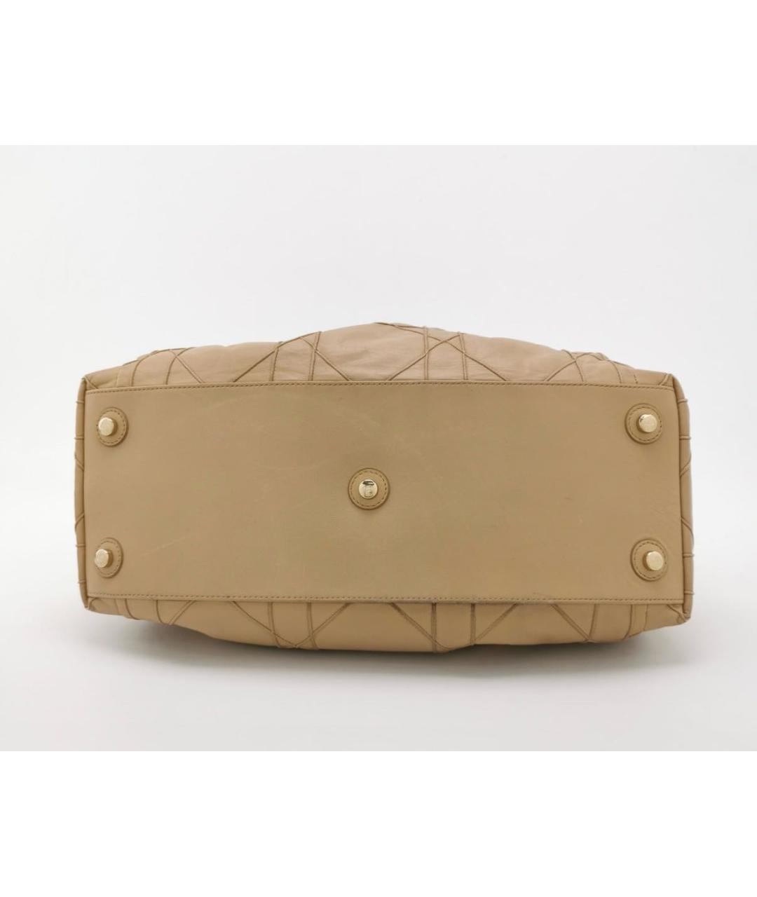 CHRISTIAN DIOR Бежевая кожаная сумка тоут, фото 3