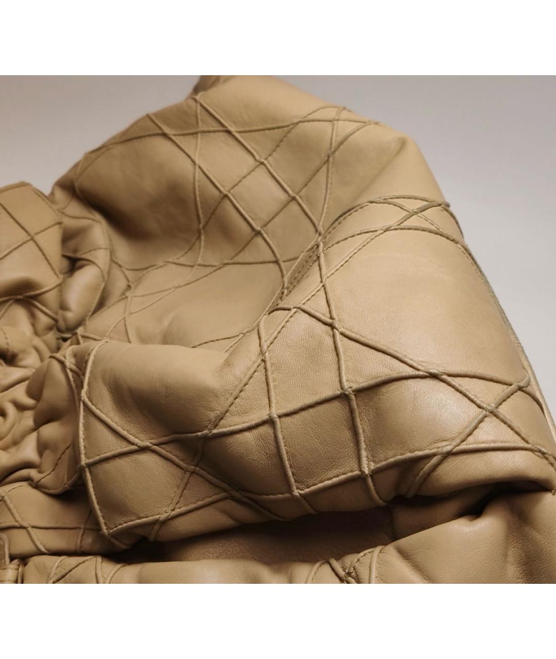 CHRISTIAN DIOR Бежевая кожаная сумка тоут, фото 8