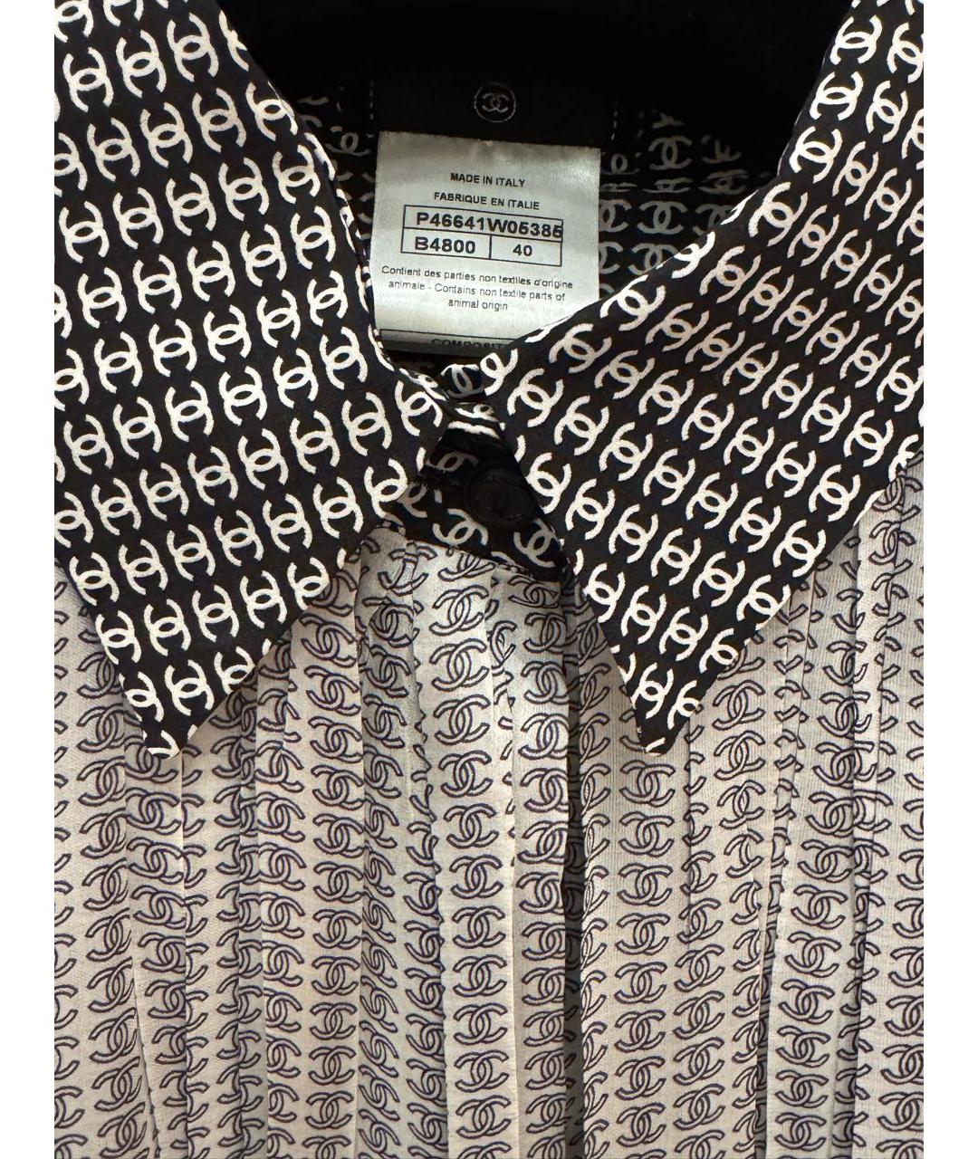 CHANEL Черная шелковая блузы, фото 7