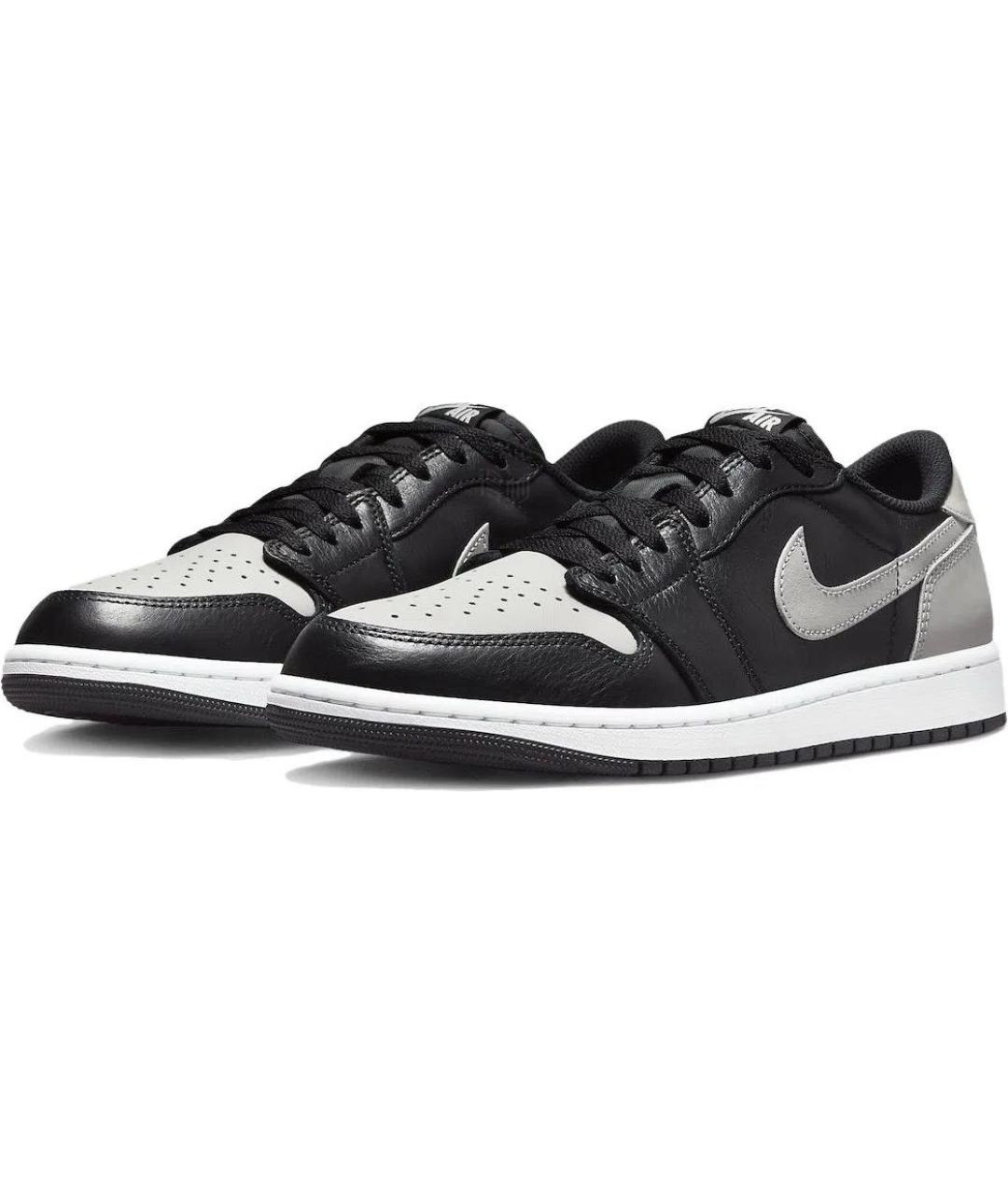 JORDAN Черные кожаные низкие кроссовки / кеды, фото 3