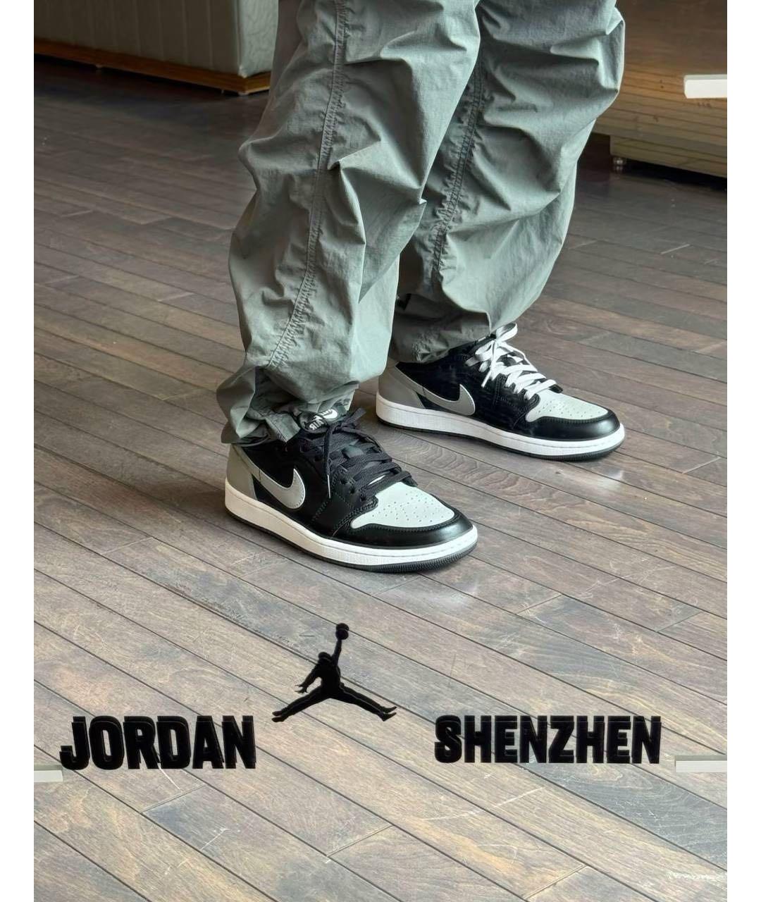 JORDAN Черные кожаные низкие кроссовки / кеды, фото 5