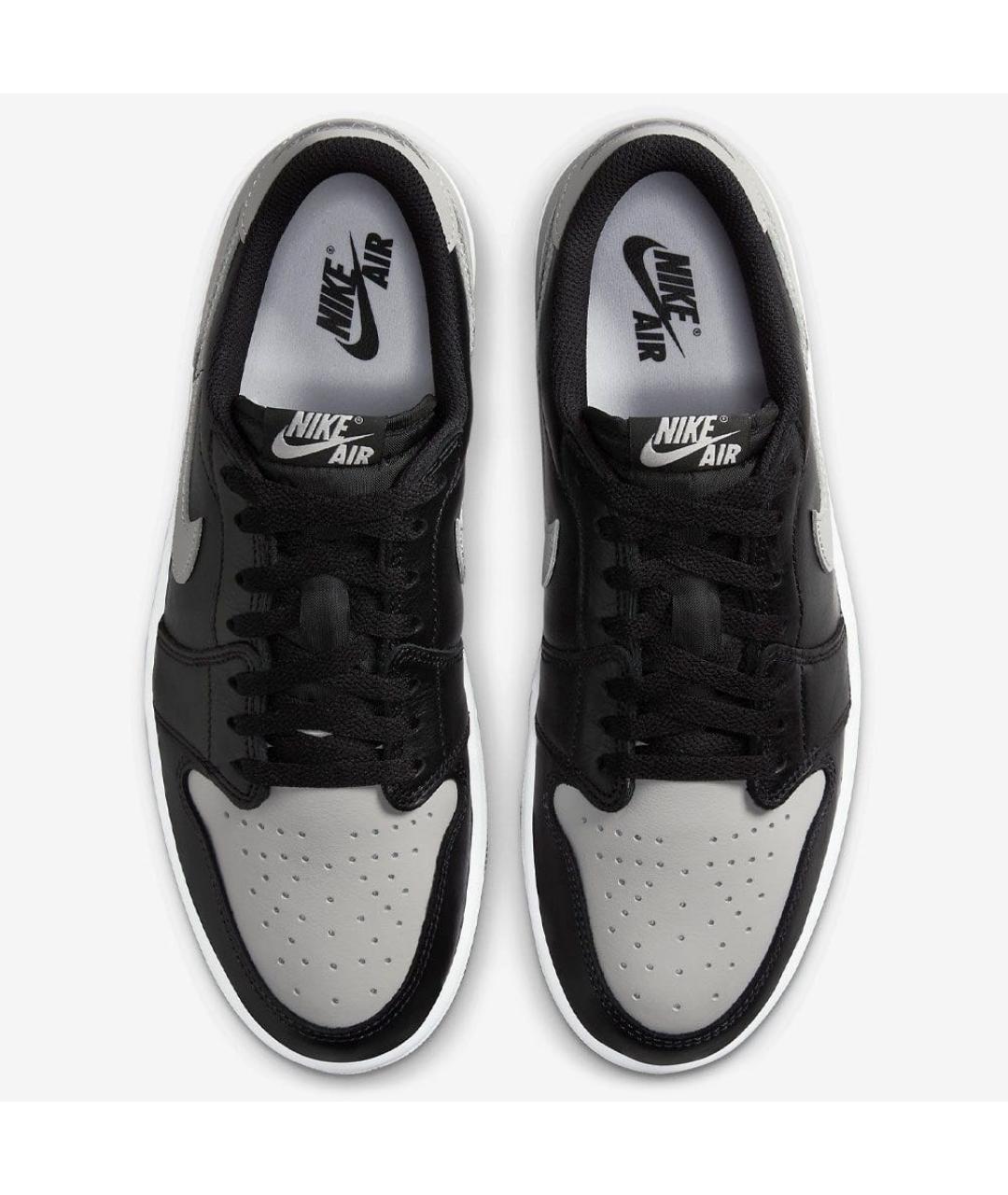 JORDAN Черные кожаные низкие кроссовки / кеды, фото 4