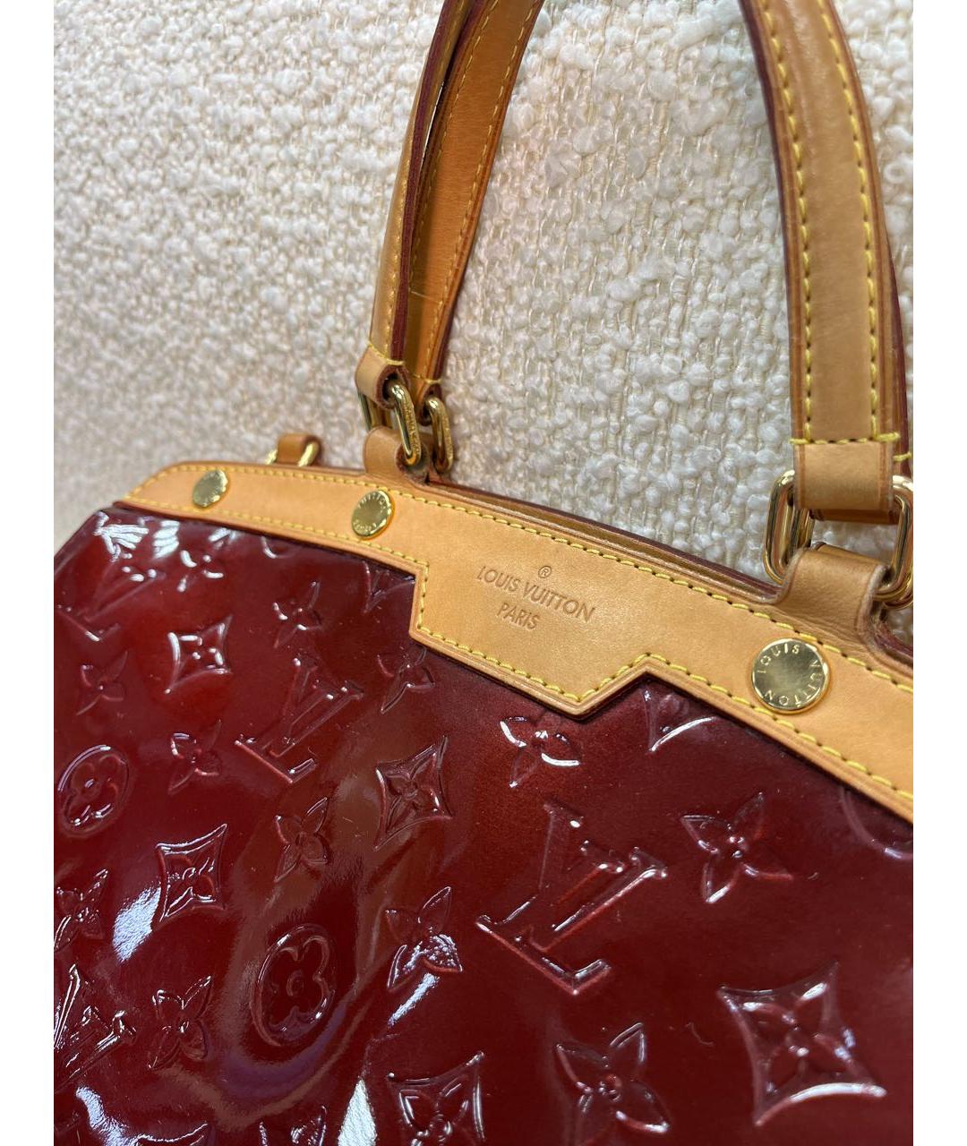 LOUIS VUITTON Бордовая сумка с короткими ручками из лакированной кожи, фото 8