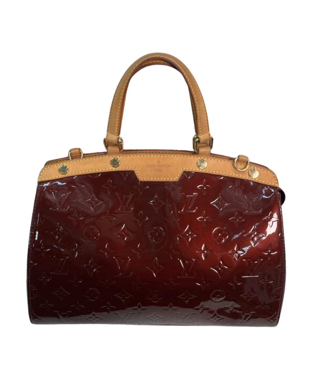 LOUIS VUITTON Бордовая сумка с короткими ручками из лакированной кожи, фото 1