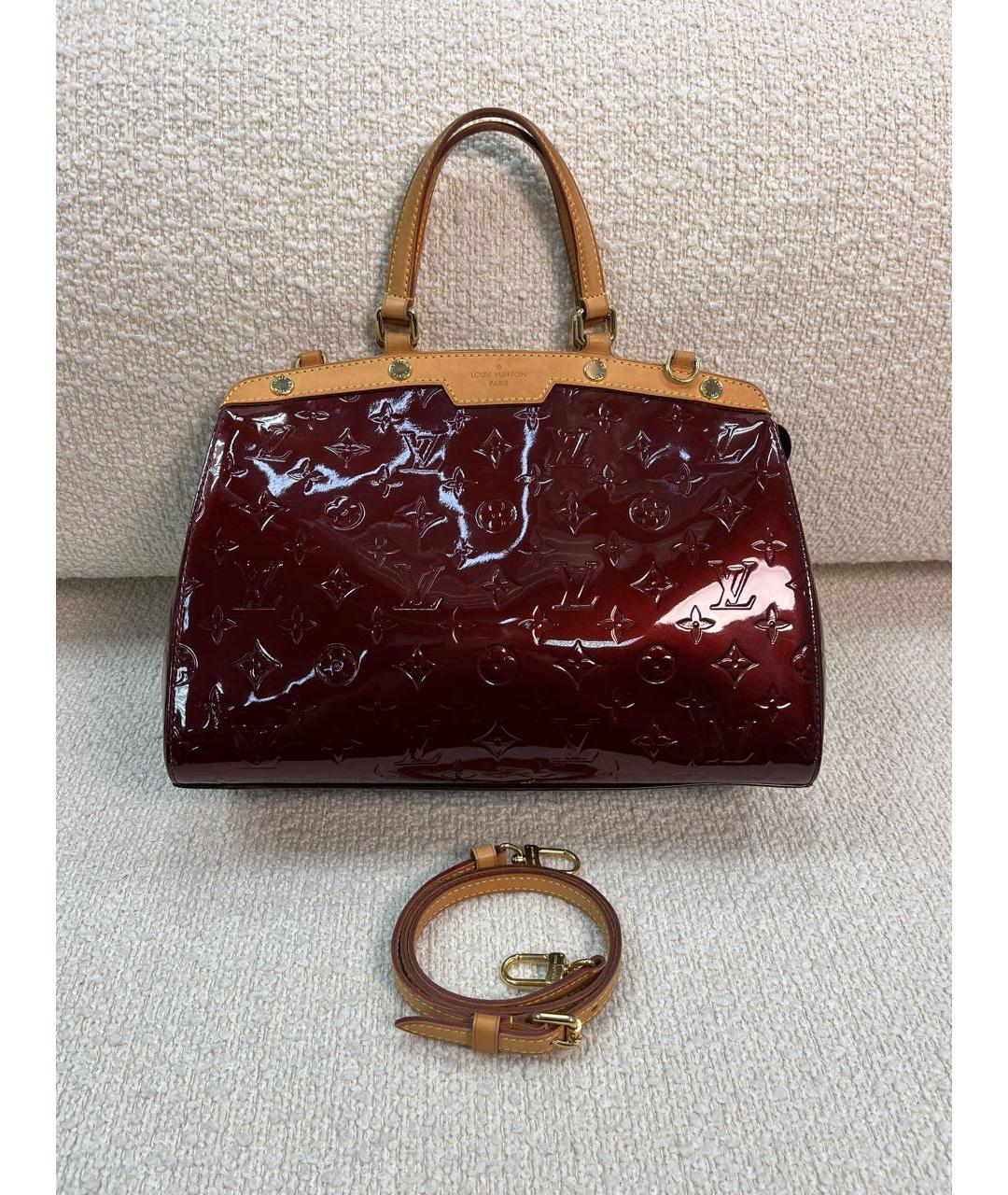 LOUIS VUITTON Бордовая сумка с короткими ручками из лакированной кожи, фото 7