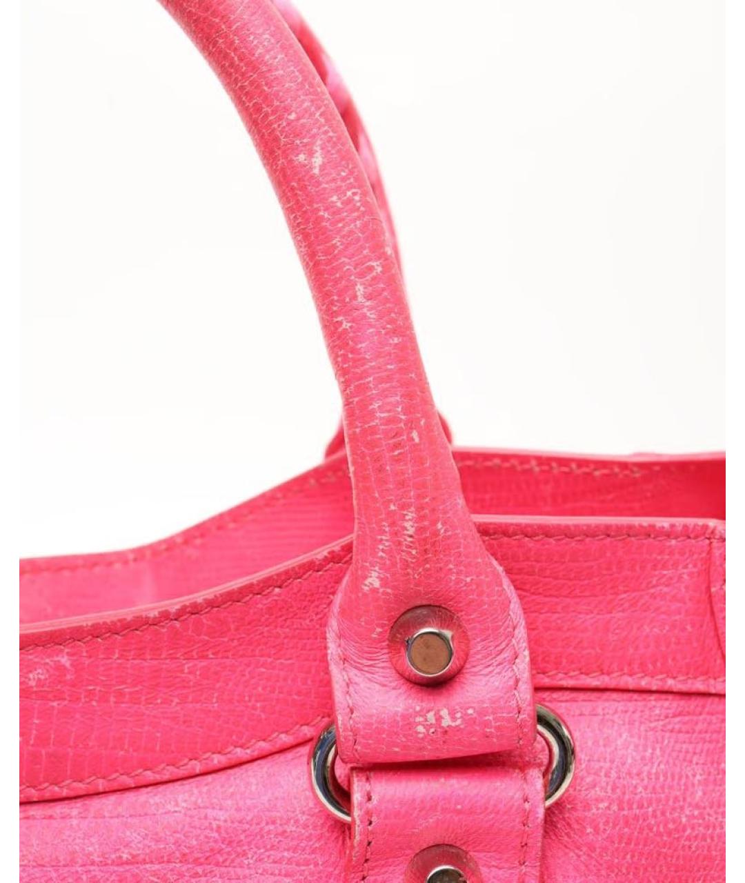 BALENCIAGA Фуксия кожаная сумка через плечо, фото 5