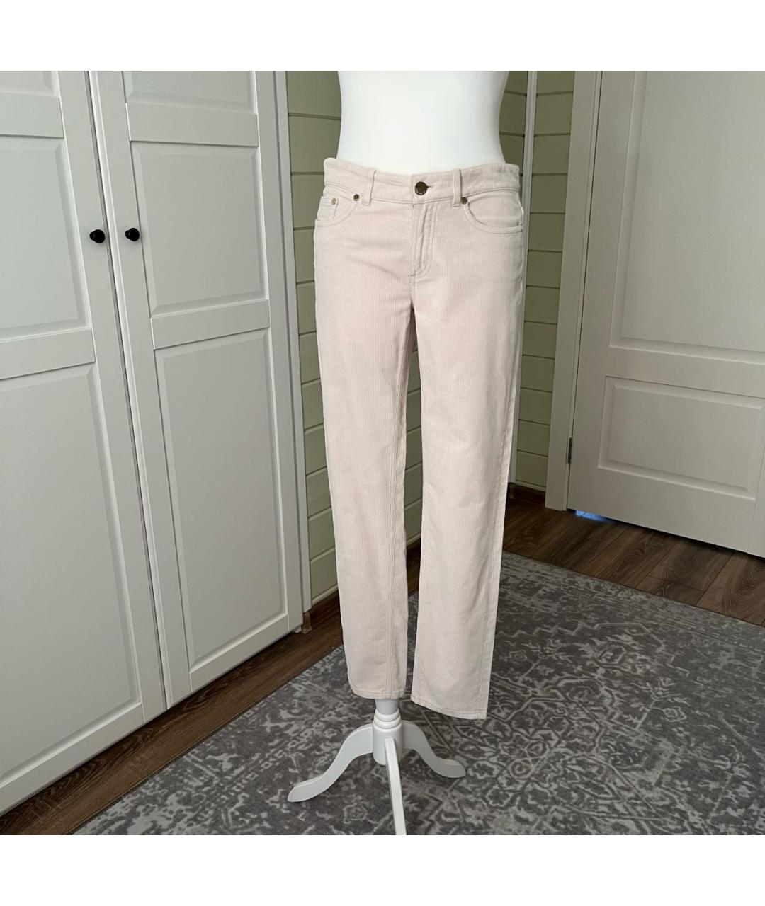 LORO PIANA Бежевые хлопковые прямые джинсы, фото 9