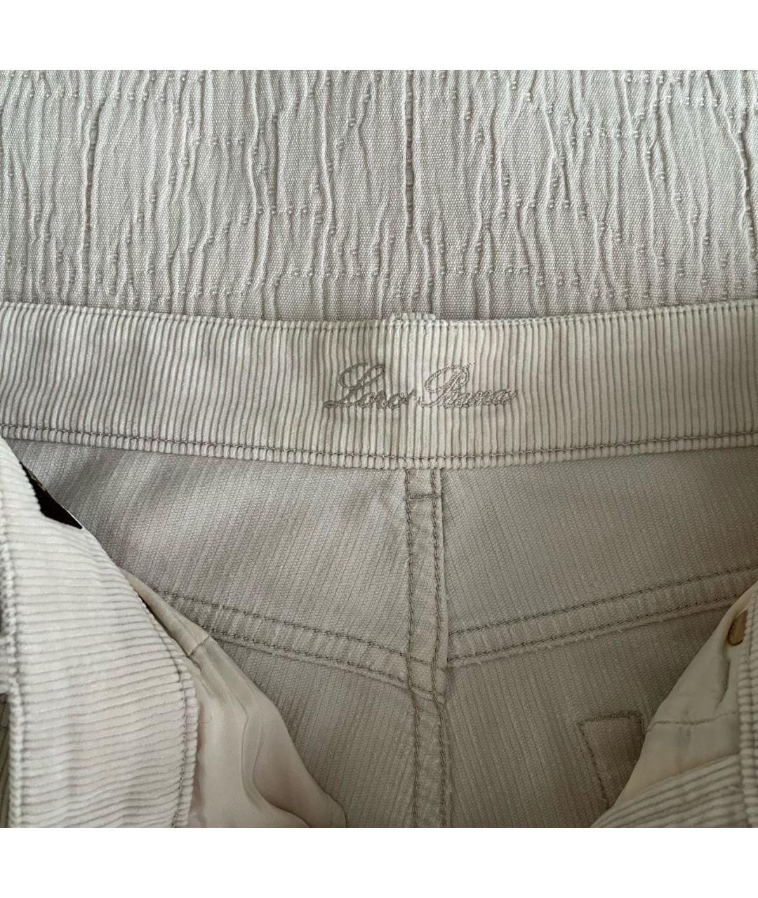 LORO PIANA Бежевые хлопковые прямые джинсы, фото 5