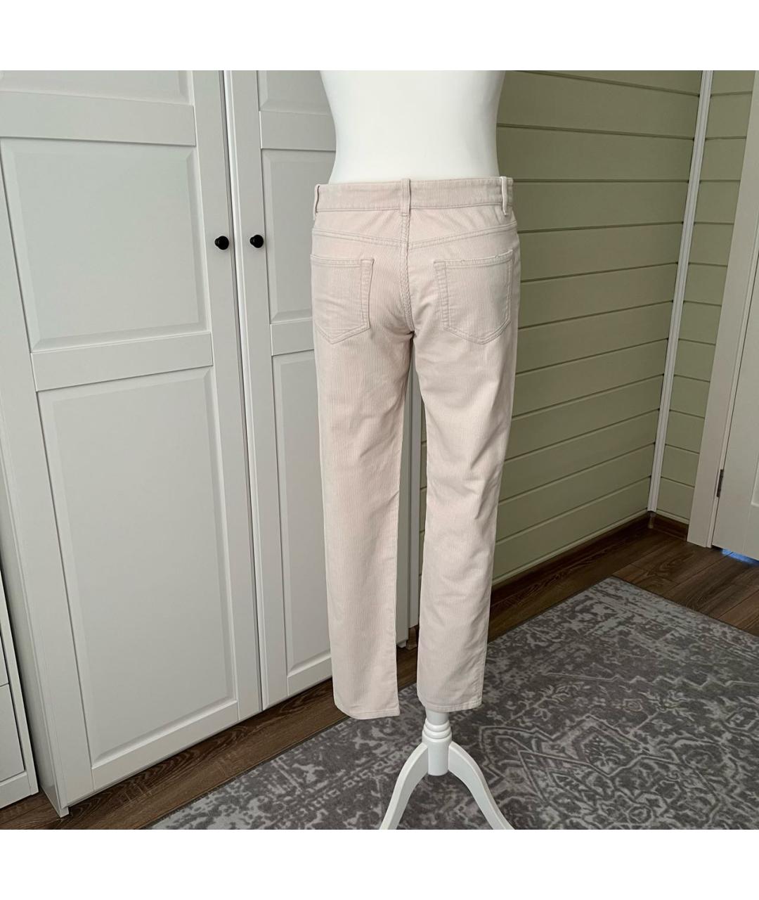 LORO PIANA Бежевые хлопковые прямые джинсы, фото 2