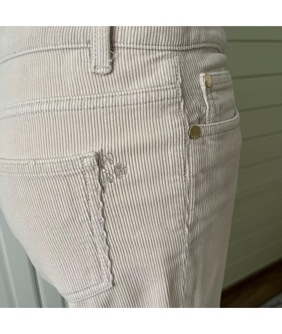 LORO PIANA Бежевые хлопковые прямые джинсы, фото 6