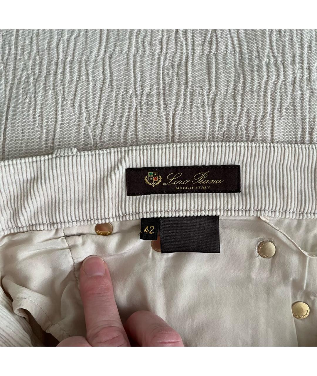 LORO PIANA Бежевые хлопковые прямые джинсы, фото 4