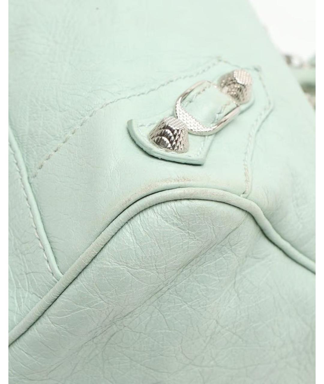 BALENCIAGA Зеленая кожаная сумка через плечо, фото 5