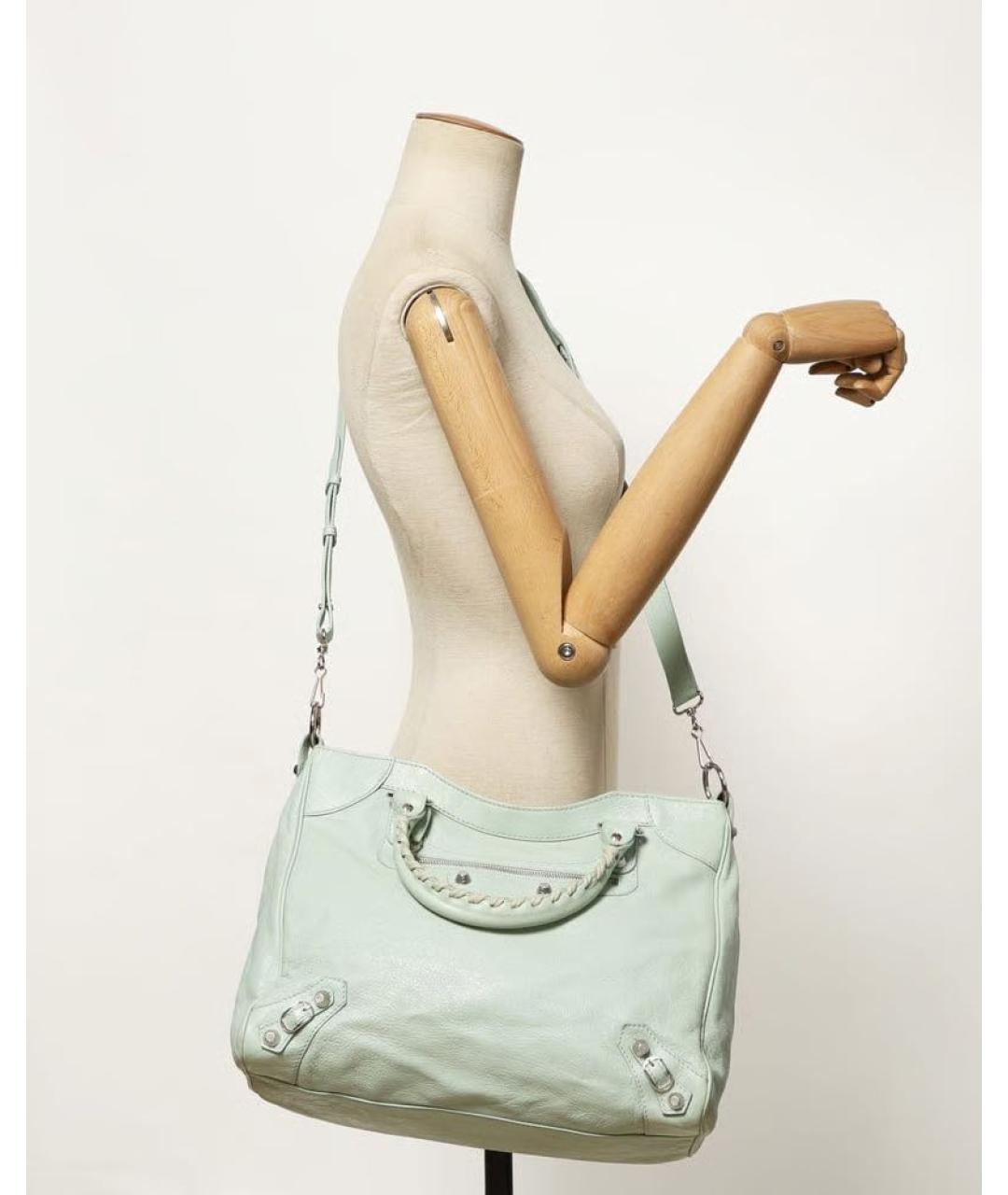BALENCIAGA Зеленая кожаная сумка через плечо, фото 4