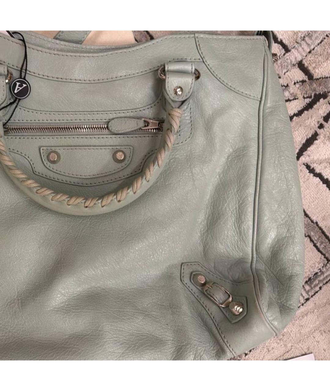 BALENCIAGA Зеленая кожаная сумка через плечо, фото 7