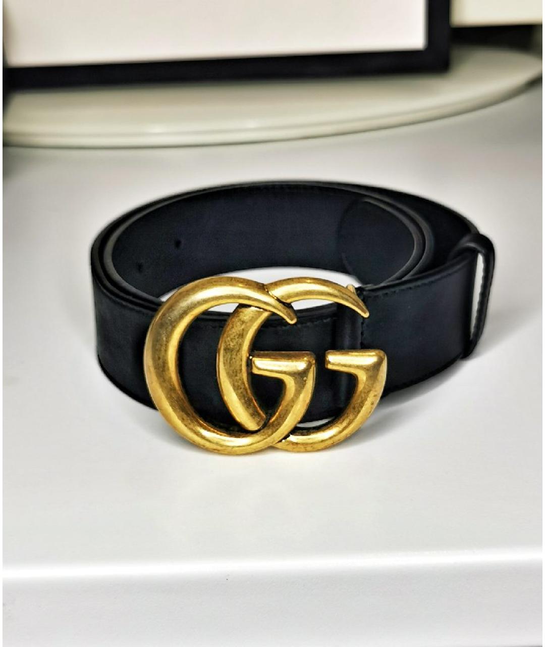 GUCCI Черный кожаный ремень, фото 2