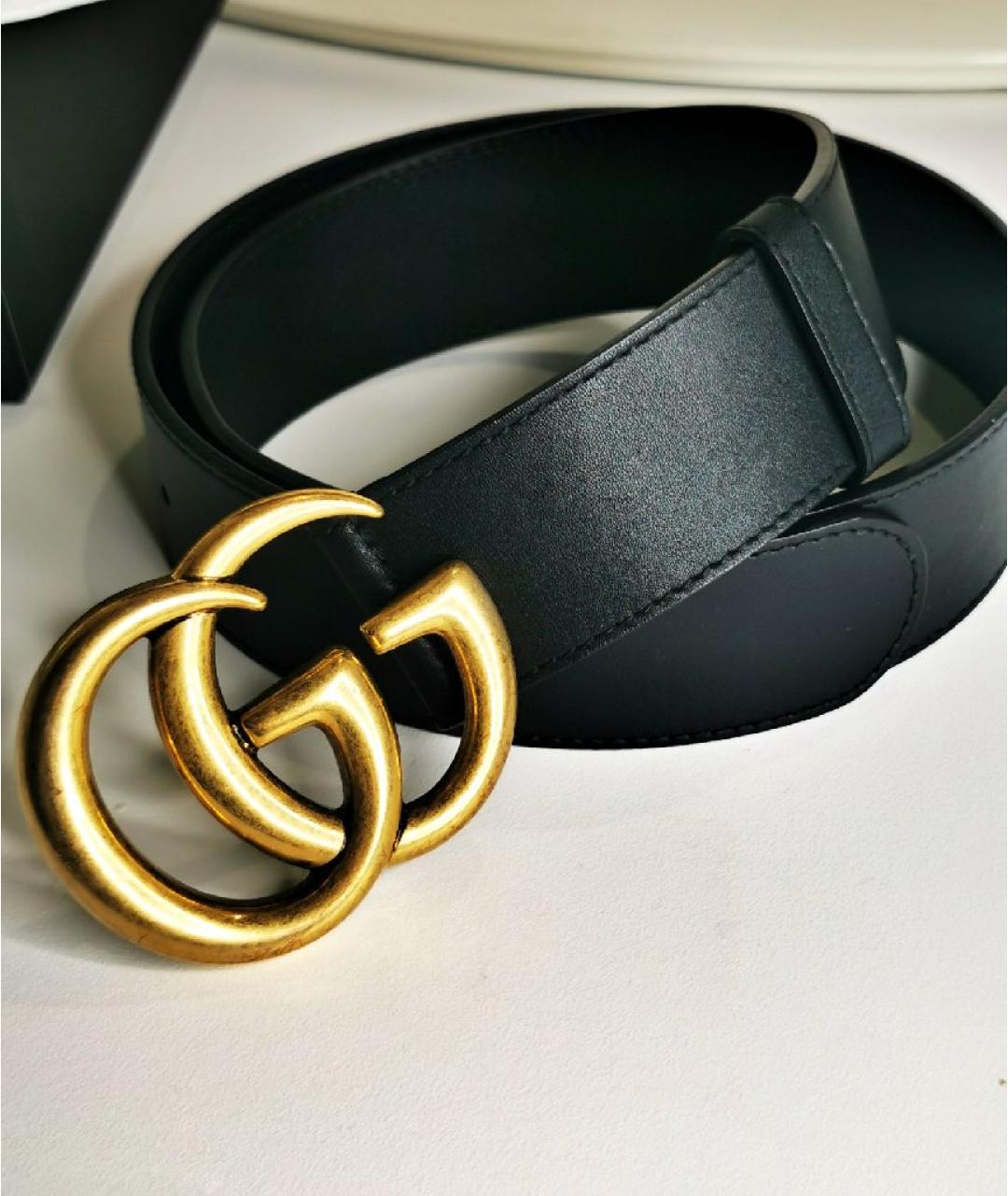 GUCCI Черный кожаный ремень, фото 3