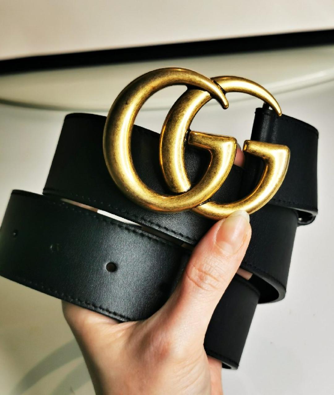 GUCCI Черный кожаный ремень, фото 4