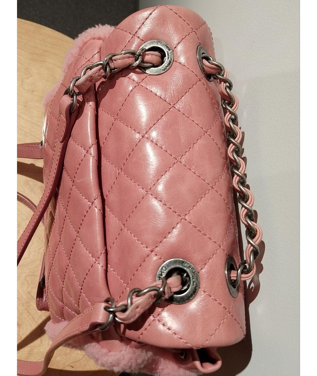 CHANEL Коралловый кожаный рюкзак, фото 5