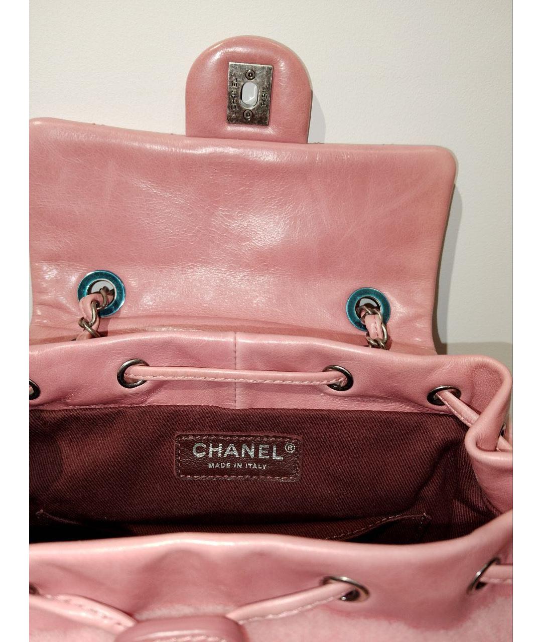 CHANEL Коралловый кожаный рюкзак, фото 3