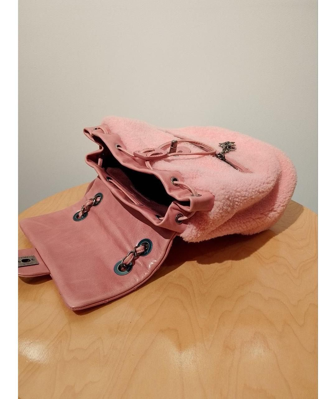 CHANEL Коралловый кожаный рюкзак, фото 4