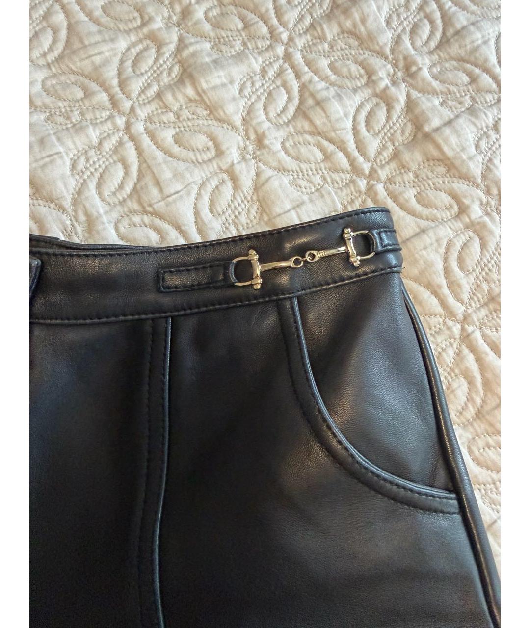 MAJE Черные кожаные шорты, фото 4