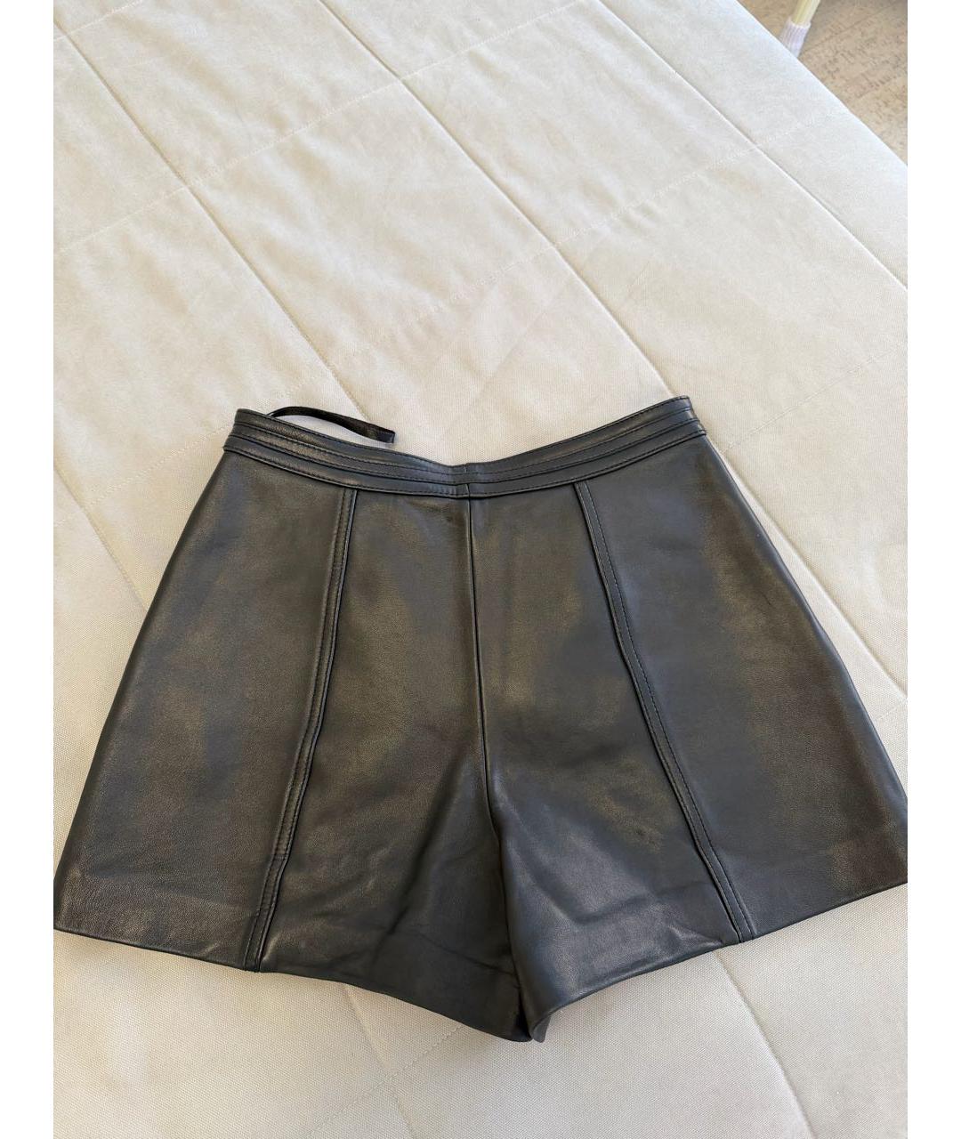 MAJE Черные кожаные шорты, фото 2