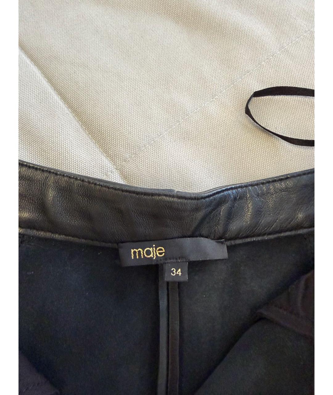 MAJE Черные кожаные шорты, фото 3