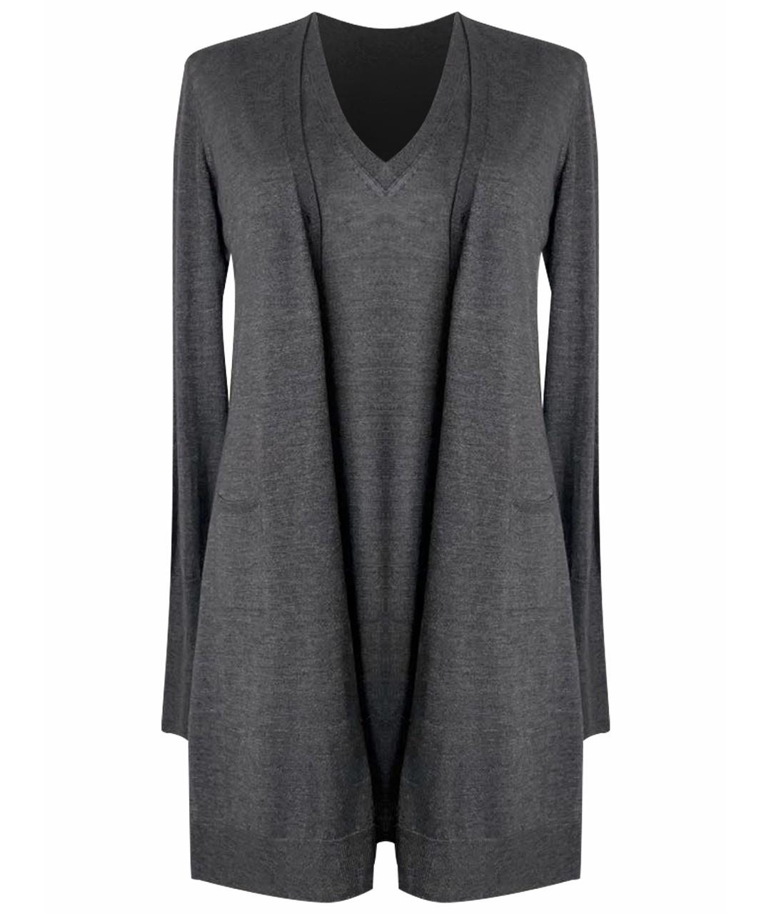 LORO PIANA Антрацитовый кашемировый костюм с юбками, фото 1