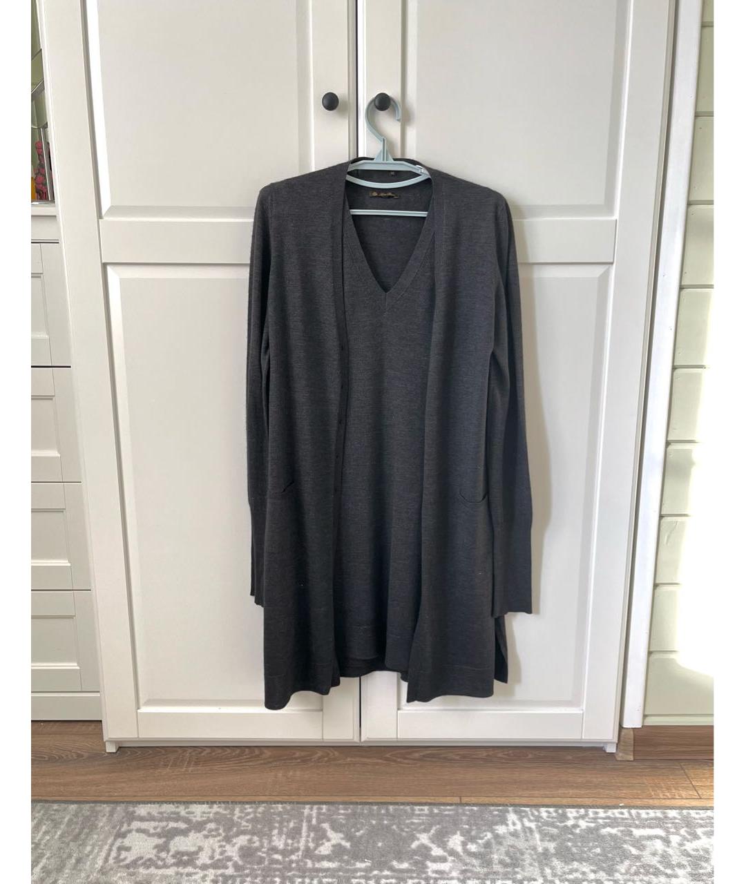 LORO PIANA Антрацитовый кашемировый костюм с юбками, фото 2