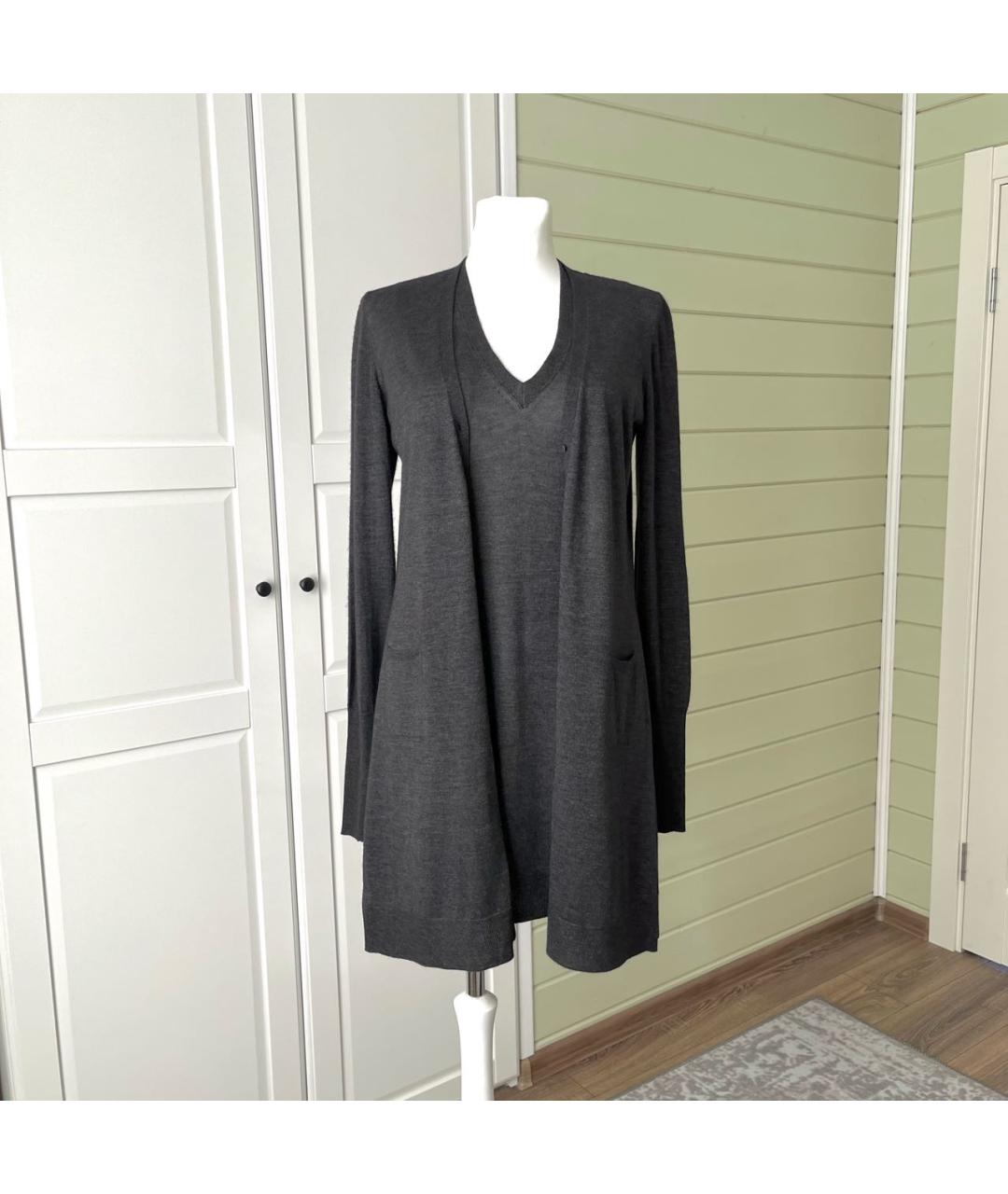 LORO PIANA Антрацитовый кашемировый костюм с юбками, фото 9